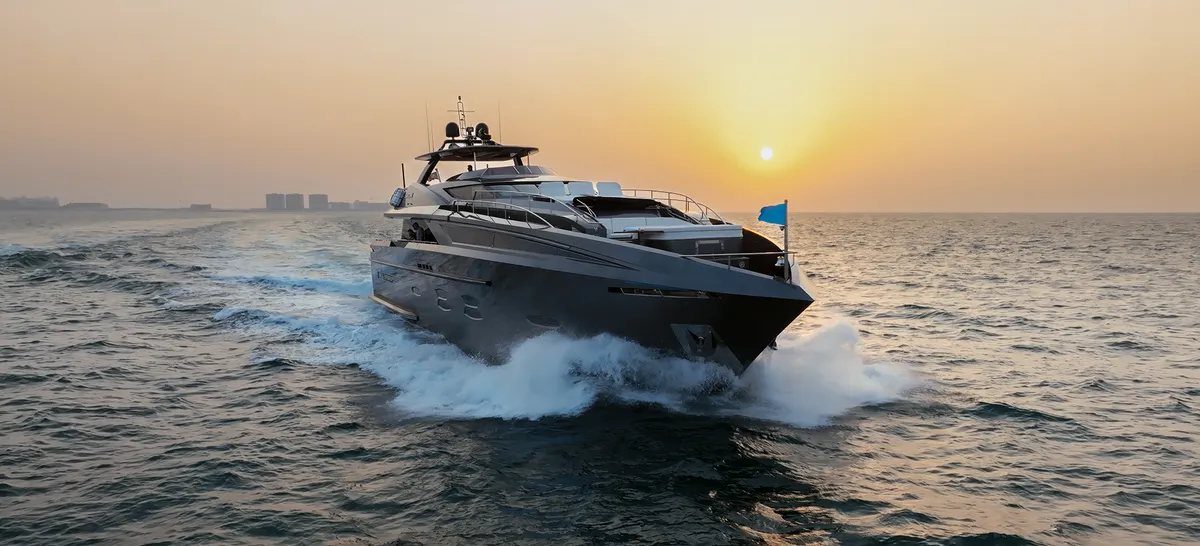 Golden hour sunset cruise near Dubai Marina